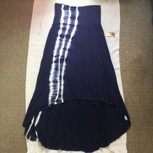 *NWT* Lotus Tye-Dye Hi-Lo Navy & White Skirt SZ. M
